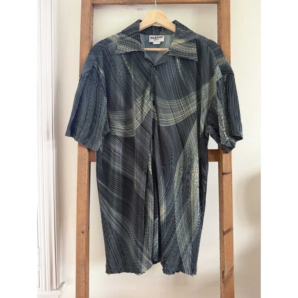 Vintage Plastix Idol Shirt Mens M Texture Mesh 90s Rave Clubwear Y2K
